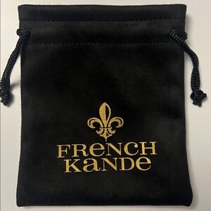French Kande Black and Gold Drawstring Dust Bag - NEW